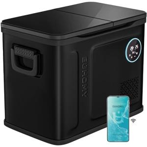 EUHOMY 12 Volt Refrigerator, 48QT Dual Zone Electric Cooler APP Control, Car Refrigerator with 12/24V DC 110-240V AC, Car Fridge -4℉~68℉, Portable Freezer Aluminum Interior for Camping,Trip,Home,Truck