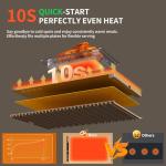 Heapsion Food Warming Mat, Electric Plate with 6 Level Temp 5 Hour Timer, 24x15'' Roll-Up Portable Warming Tray for Dinner Parties, Gatherings, and Holidays (Beige)