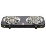 Compact and Portable Countertop Burner- Countertop Double Coiled Burner 2000 Watts Electric Hot Plate Temperature Controls Black