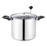 Lehman's Manual Stovetop Popcorn Popper, Stainless Steel Popcorn Maker with Stirring Rod, No Measuring Needed, Doubles as Cooking Pot