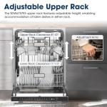 SHARP SDW6757ES Slide-In Dishwasher, Stainless Steel Finish, 24" Wide, Soil Sensors, Premium White LED Interior Lighting, Smooth Glide Rails, Heated Dry Option, Responsive Wash Cycles, Power Wash Zone