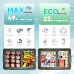 EUHOMY 12 Volt Refrigerator, 48QT Dual Zone Electric Cooler APP Control, Car Refrigerator with 12/24V DC 110-240V AC, Car Fridge -4℉~68℉, Portable Freezer Aluminum Interior for Camping,Trip,Home,Truck