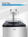 BLACK+DECKER Beer Kegerator, 6.1 Cu. Ft. Extra Large Capacity Draft Beer Machine for Home with Double Tap & 2-Shelf Fridge