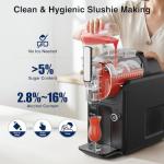Slushie Machine & Ice Cream Maker Machine 2-IN-1, 6 Modes for Smoothies, Milkshakes, Cocktails, Margarita, and Ice Cream, No Ice Needed, Self-Cleaning, For Home Use