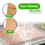 Renook Grill Mats for Outdoor Grill, Set of 6 Copper Grill Mat, Non-Stick and Reusable BBQ Copper Sheets for Gas Grilling Charcoal Electric Barbecue Cooking Accessories, PFOA Free, 15.75 X 13in