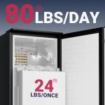 ICYGLEE Commercial Under Counter Ice Maker Machine, 80Lbs/Day with 24lbs Storage, Auto-Cleaning, 24H Timer, Built-in Freestanding Ice Maker for Commercial & Home Use. (Stainless Steel)