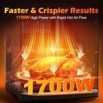 Dual Basket Air Fryer, 12.6QT Family-Size for 10–12 People, XL Basket for 6LB Whole Chicken, DoubleStack Compact Design, 10-in-1 Functions with Reheat, Dehydrate & SyncFinish, Dishwasher-Safe, Black