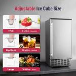 ICYGLEE Commercial Under Counter Ice Maker Machine, 80Lbs/Day with 24lbs Storage, Auto-Cleaning, 24H Timer, Built-in Freestanding Ice Maker for Commercial & Home Use. (Stainless Steel)
