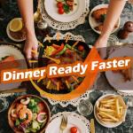 Dual Basket Air Fryer, 12.6QT Family-Size for 10–12 People, XL Basket for 6LB Whole Chicken, DoubleStack Compact Design, 10-in-1 Functions with Reheat, Dehydrate & SyncFinish, Dishwasher-Safe, Black