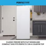 Koolatron 7.0 Cubic Feet Capacity White Upright freezer - 4 fixed grid shelves, Garage Ready, Meat Storage, Manual Defrost, Space Saving, Congelador For Home, Apartment, Basement, Dorm, Room