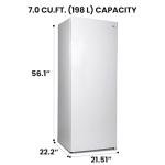 Koolatron 7.0 Cubic Feet Capacity White Upright freezer - 4 fixed grid shelves, Garage Ready, Meat Storage, Manual Defrost, Space Saving, Congelador For Home, Apartment, Basement, Dorm, Room