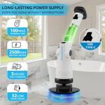 Mixbugg Electric Spin Scrubber – Cordless Power Cleaner with 8 Brush Heads, Long Adjustable Handle, 3 Speed for Deep Bathroom, Tile, Floor & Tub Cleaning, 6-Angle Adjustable