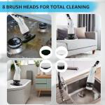 Mixbugg Electric Spin Scrubber – Cordless Power Cleaner with 8 Brush Heads, Long Adjustable Handle, 3 Speed for Deep Bathroom, Tile, Floor & Tub Cleaning, 6-Angle Adjustable