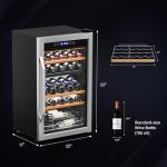 Bonnlo 33 Bottle Dual Zone Wine Cooler Refrigerator, 41°F-64°F Freestanding Compressor Wine Chiller, Beverage Wine Fridge with Digital Temp Control & Glass Door for Red White Wine, Champagne, Beer