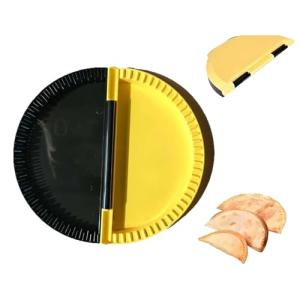 8 Inch BPA-Free Multifunctional Snack Sealer Tool – Tortilla Sealer, Taco Crimper, Quesadilla/Empanada/Samosa Maker, Burrito Press & Sandwich Sealer for DIY Snacks & Lunchboxes (Black Yellow)