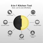 8 Inch BPA-Free Multifunctional Snack Sealer Tool – Tortilla Sealer, Taco Crimper, Quesadilla/Empanada/Samosa Maker, Burrito Press & Sandwich Sealer for DIY Snacks & Lunchboxes (Black Yellow)