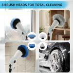 Mixbugg Electric Spin Scrubber – Cordless Power Cleaner with 8 Brush Heads, Long Adjustable Handle, 3 Speed for Deep Bathroom, Tile, Floor & Tub Cleaning, 6-Angle Adjustable