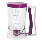 MIWOGA Pancake Batter Dispenser, Kitchen Must Have Tool for Perfect Pancakes, Cupcake, Waffle, Cake & Crepe, Batter Separator Maker with Measuring Label, Easy Pour Baking Supplies for Griddle (Purple)