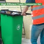 MEILANHUI Manual Trash Compactor, Roadside Trash Can Compactor with Adjustable Handle, Trash Compactor for 25-145 Gallon Trash Can with Wheels, Fit Use of Garden, Restaurant and Office