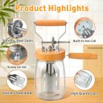 Butter Churner - Hand Crank Mason Jar Butter Churner, 34oz Manual Butter Maker with 14 Flavored Butter Recipe, Butter Paddle, Butter Mold with Lid, Cheese Cloth, Anti-slip Mat, Glass Hand Butter Churn