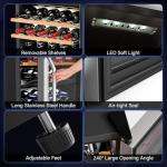 Bonnlo 33 Bottle Dual Zone Wine Cooler Refrigerator, 41°F-64°F Freestanding Compressor Wine Chiller, Beverage Wine Fridge with Digital Temp Control & Glass Door for Red White Wine, Champagne, Beer