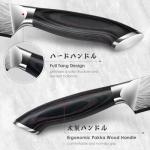 SHAN ZU Steak Knives Set of 6, Ultra Sharp 4.5 Inch High Hardness Powder Steel Steak Knife Set, Serrated Steak Knives with Ergonomic Pakkawood Handle Japanese Knives for Steak, Bread and Butter