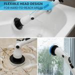 Mixbugg Electric Spin Scrubber – Cordless Power Cleaner with 8 Brush Heads, Long Adjustable Handle, 3 Speed for Deep Bathroom, Tile, Floor & Tub Cleaning, 6-Angle Adjustable