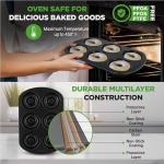 NutriChef Nonstick Donut Pans for Baking | 6 Durable & Easy to Clean Doughnut Molds | Fits Full-Sized Doughnuts | Oven Safe Up To 450F | Bake Perfect Donuts & Bagels | 12.5 x 8.5 Donut Trays | 2 Pack