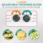 Newhai Commercial Vegetable Slicer 200W Automatic Slicing Machine with Conveyor Belt Adjustable Thickness 400LB/H Electric Veggie Fruit Slicer for Spring Onion Celery for Restaurant Hotel Kitchen