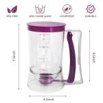 MIWOGA Pancake Batter Dispenser, Kitchen Must Have Tool for Perfect Pancakes, Cupcake, Waffle, Cake & Crepe, Batter Separator Maker with Measuring Label, Easy Pour Baking Supplies for Griddle (Purple)