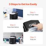 VEVOR Countertop Ice Maker, 9 Cubes Ready in 6 Mins, 26lbs in 24Hrs, Self-Cleaning Portable Ice Maker with Ice Scoop and Basket, Ice Machine with 2 Sizes Bullet Ice for Home Kitchen Office Bar Party