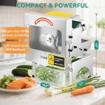 Newhai Commercial Vegetable Slicer 200W Automatic Slicing Machine with Conveyor Belt Adjustable Thickness 400LB/H Electric Veggie Fruit Slicer for Spring Onion Celery for Restaurant Hotel Kitchen