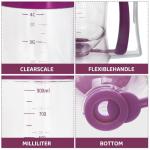 MIWOGA Pancake Batter Dispenser, Kitchen Must Have Tool for Perfect Pancakes, Cupcake, Waffle, Cake & Crepe, Batter Separator Maker with Measuring Label, Easy Pour Baking Supplies for Griddle (Purple)