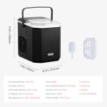 VEVOR Countertop Ice Maker, 9 Cubes Ready in 6 Mins, 26lbs in 24Hrs, Self-Cleaning Portable Ice Maker with Ice Scoop and Basket, Ice Machine with 2 Sizes Bullet Ice for Home Kitchen Office Bar Party