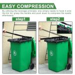 MEILANHUI Manual Trash Compactor, Roadside Trash Can Compactor with Adjustable Handle, Trash Compactor for 25-145 Gallon Trash Can with Wheels, Fit Use of Garden, Restaurant and Office