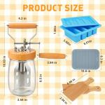 Butter Churner - Hand Crank Mason Jar Butter Churner, 34oz Manual Butter Maker with 14 Flavored Butter Recipe, Butter Paddle, Butter Mold with Lid, Cheese Cloth, Anti-slip Mat, Glass Hand Butter Churn