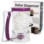 MIWOGA Pancake Batter Dispenser, Kitchen Must Have Tool for Perfect Pancakes, Cupcake, Waffle, Cake & Crepe, Batter Separator Maker with Measuring Label, Easy Pour Baking Supplies for Griddle (Purple)