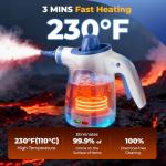 AGORVIO Steam Cleaner, Handheld Steam Cleaner for Home, Pressurized Steamer for Cleaning Carpet, Floor, Upholstery and Car, 13ft Extra-long Power Cord & 11 Multi-Purpose Accessories