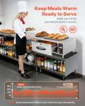VEVOR Commercial Electric Drawer Warmer, Single-Drawer Stainless Steel Food Warmer, Freestanding Standard Warming Drawer Cabinet, 85°F–185°F Wide Temperature Range, for Restaurant, Hotel & Bakery