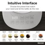 ICOOKPOT 1500W Titanium Hot Tea Maker Glass Electric Kettle with Infuser and Temperature Control, 1.5L Tea Maker Rapid Boiling,Programmable Control for your Favorite Teas and Coffee, Grey