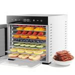 OLIXIS Food Dehydrator Machine, 500W Jerky Dehydrators with 8 Stainless Steel Large Trays, 185°F Temperature Control & 24H Timer Food Dryer for Fruit Meat Herb Dog Treats, Silver