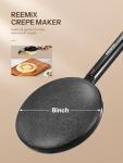 Electric Crepe Maker, 8 Inch Portable Crepe Maker Machine With Not-Stick Dipping Plate, Automatic Temperature Control, Nonstick Crepe Pan, Black (Black)