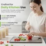 CEEKLIN Double Sided Cutting Board – Stainless Steel & Wheat Fiber Reversible Chopping Board, Non-Porous Metal Side & Lightweight Prep Board for Meat, Vegetables & Daily Kitchen Use