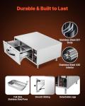 VEVOR Commercial Electric Drawer Warmer, Single-Drawer Stainless Steel Food Warmer, Freestanding Standard Warming Drawer Cabinet, 85°F–185°F Wide Temperature Range, for Restaurant, Hotel & Bakery