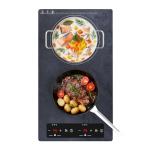 Nafewin Double Induction Cooktop Portable Electric Cooktop 12 Inch, 110V Induction Burner Hot Plate with Safety Lock, Auto Shutoff Timer Setting, 9 Heating Level and Overheating Protection