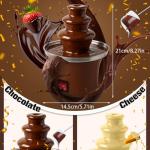 Lallisa 3 Tier Electric Chocolate Fountain Chocolate Fountain Machine with 200 Pcs Bamboo Skewers for Parties, Melts Cheese, Queso, Candy, and Liqueur for Valentine's Day Parties