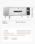 VEVOR Commercial Electric Drawer Warmer, Single-Drawer Stainless Steel Food Warmer, Freestanding Standard Warming Drawer Cabinet, 85°F–185°F Wide Temperature Range, for Restaurant, Hotel & Bakery