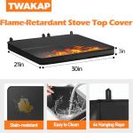TWAKAP Gas Stove Covers For Gas Stove Top Keep clean, Gas Stove Top Sapce Extend, Upgrade 3-layer Cover with built-in hard board,30" x 21" Waterproof Foldable Gas Stove Top Covers