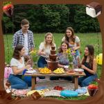 Lallisa 3 Tier Electric Chocolate Fountain Chocolate Fountain Machine with 200 Pcs Bamboo Skewers for Parties, Melts Cheese, Queso, Candy, and Liqueur for Valentine's Day Parties