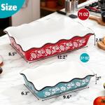 Acshio 2 Pack Ceramic Baking Dishes, Large Rectangular Casserole Dish Lasagna Pan for Oven, Nonstick Deep Serving Dishes Roaster Bakeware Sets for Cooking, Home, Kitchen